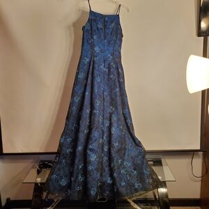 Morgan & Co. Navy Floral Gown